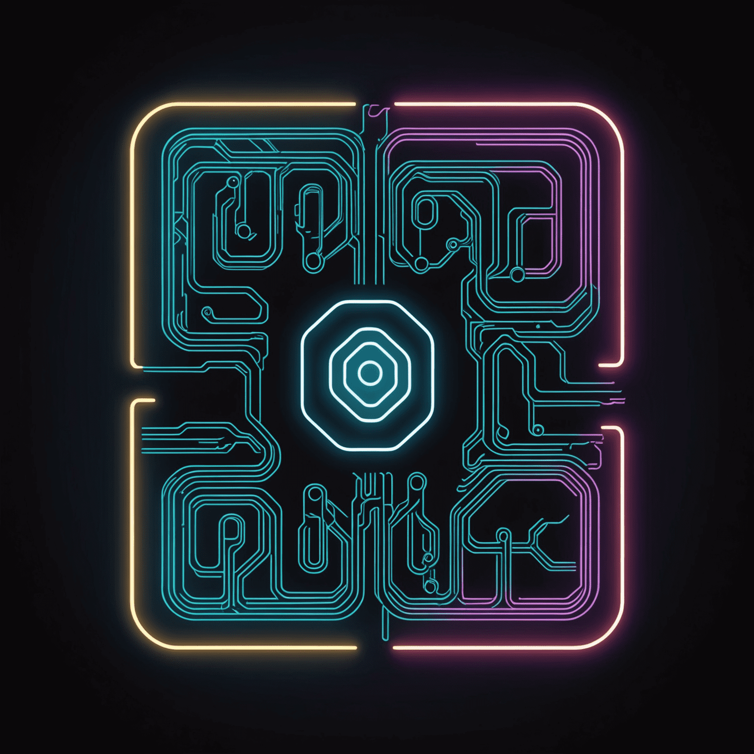 Catslapltoken logo - Futuristic neon design with circuit-like elements