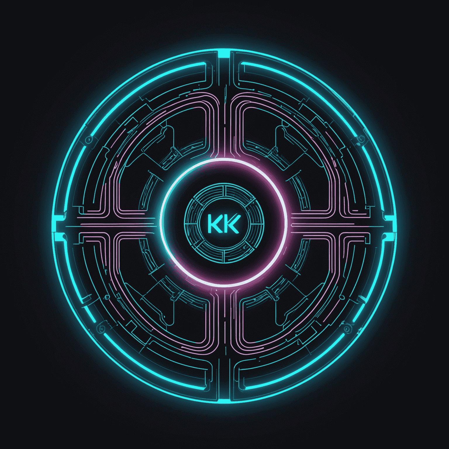 Catslapltoken logo - Futuristic neon design with circuit-like elements