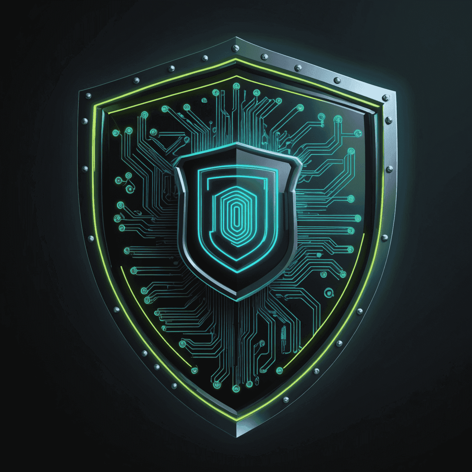 Digital shield with neon circuit patterns representing travel insurance